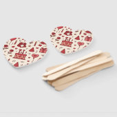 Romantisch Celebratie Doodle Patroon Handwaaier (Niet-gemonteerd)