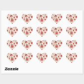 Romantisch Celebratie Doodle Patroon Hart Sticker (Vel)