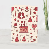 Romantisch Celebratie Doodle Patroon Kaart (Achterkant)