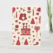 Romantisch Celebratie Doodle Patroon Kaart (Voorkant)