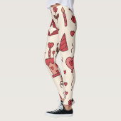 Romantisch Celebratie Doodle Patroon Leggings (Links)