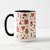Romantisch Celebratie Doodle Patroon Mok (Links)