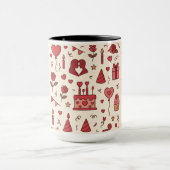 Romantisch Celebratie Doodle Patroon Mok (Midden)