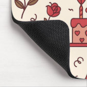 Romantisch Celebratie Doodle Patroon Muismat (Hoek)