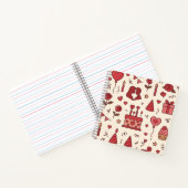 Romantisch Celebratie Doodle Patroon Notitieboek (Binnen)