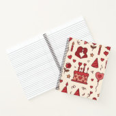 Romantisch Celebratie Doodle Patroon Notitieboek (Binnen)