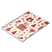 Romantisch Celebratie Doodle Patroon Notitieboek (Linkerzijde)