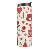 Romantisch Celebratie Doodle Patroon Thermosbeker (Gedraaid links)