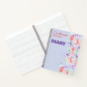 Romantisch Charmant Paarse Lavendel en Rood Notitieboek (Binnen)