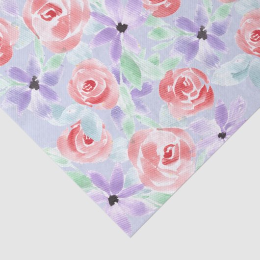 Romantisch Charmant Paarse Lavendel en Rood Tissuepapier (Detail)