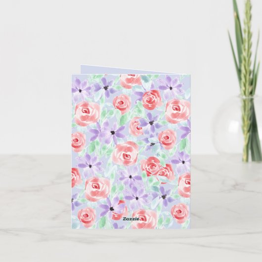 Romantisch Charmant Paarse Lavendel Rode Moederdag Kaart (Achterkant)