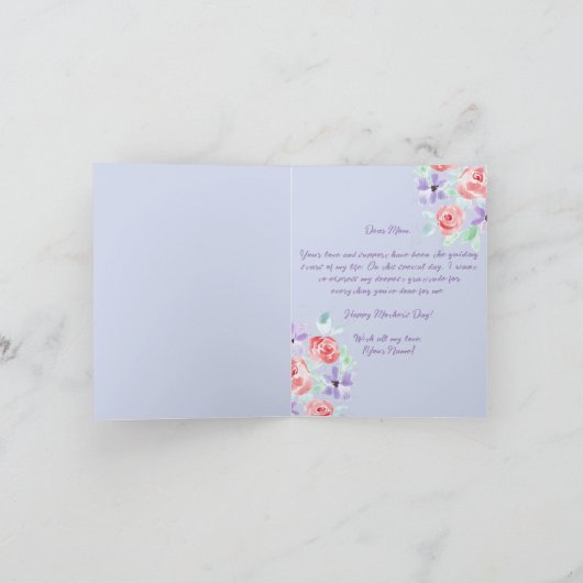Romantisch Charmant Paarse Lavendel Rode Moederdag Kaart (Binnen)