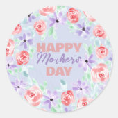 Romantisch Charmant Paarse Lavendel Rode Moederdag Ronde Sticker (Voorkant)