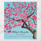 Romantisch Cherry Blossoms Wijnlabel Wijn Etiket (Enkel label)
