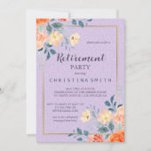 Romantisch Chic Floral Waterverf Pensioen Party Kaart (Voorkant)