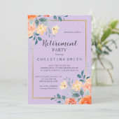 Romantisch Chic Floral Waterverf Pensioen Party Kaart (Staand voorkant)