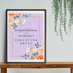 Romantisch Chic Floral Waterverf Pensioen Party Poster