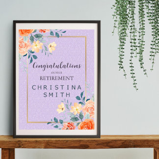 Romantisch Chic Floral Waterverf Pensioen Party Poster
