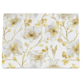 Romantisch Chic Gold White Floral Vrijgezellenfees Groot Cadeauzakje (Voorkant)