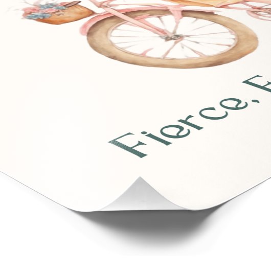  romantisch chic meisje op de fiets foto afdruk (Hoek)