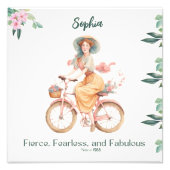  romantisch chic meisje op de fiets foto afdruk (Voorkant)