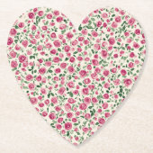 Romantisch Chic Pink Roses Floral Vrijgezellenfees Kartonnen Onderzetters (Voorkant)