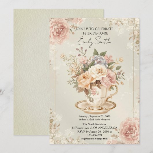  romantisch chique Vrijgezellenfeest Kaart (Voorkant / Achterkant)