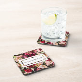 Romantisch Chrysanthemum op Ragfijn Roze Bier Onderzetter (Rechterzijde)