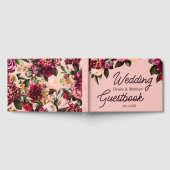 Romantisch Chrysanthemum op Ragfijn Roze Gastenboek (Volledig)