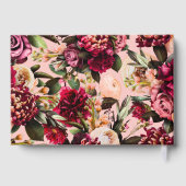 Romantisch Chrysanthemum op Ragfijn Roze Gastenboek (Achterkant)