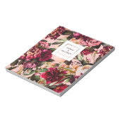 Romantisch Chrysanthemum op Ragfijn Roze Notitieblok (Linkerzijde)