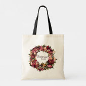 Romantisch chrysanthemum op roze ragfijne zijde tote bag (Achterkant)