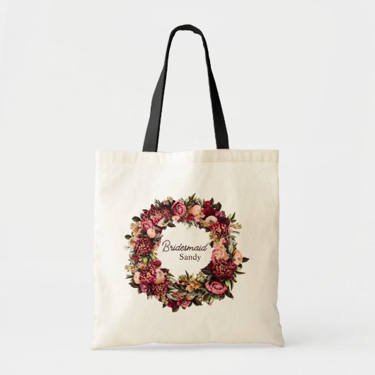 Romantisch chrysanthemum op roze ragfijne zijde tote bag (Voorkant)