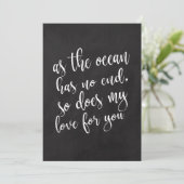 Romantisch citaat betaalbaar bord trouwbord (Staand voorkant)