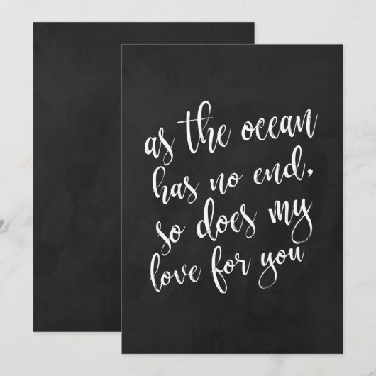 Romantisch citaat betaalbaar bord trouwbord (Voorkant / Achterkant)