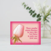 Romantisch citaat slechts één roos briefkaart (Staand voorkant)