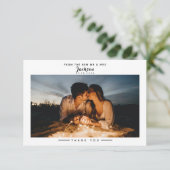 Romantisch Classy Script Bruiloft Dank u Kaart (Staand voorkant)