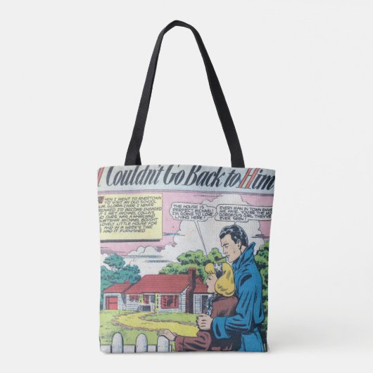 Romantisch Comic uit de jaren '50 Tote Bag (Achterkant)