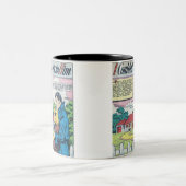  Romantisch Comic uit de jaren '50 Tweekleurige Koffiemok (Center)