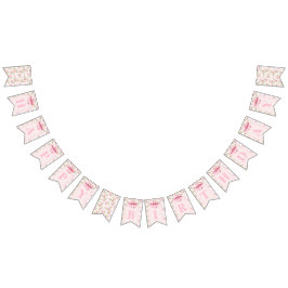 Romantisch Coquette Roos en Roze Bows Verjaardag Vlaggetjes