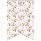 Romantisch Coquette Roos en Roze Bows Verjaardag Vlaggetjes (Eerste vlag)