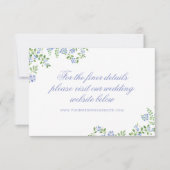 Romantisch Cottage Blauwe Bloemenframe Bruiloft RSVP Kaartje (Voorkant)