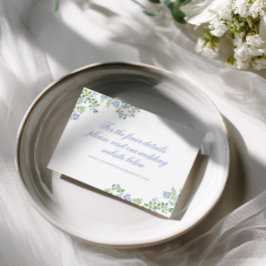 Romantisch Cottage Blauwe Bloemenframe Bruiloft RSVP Kaartje
