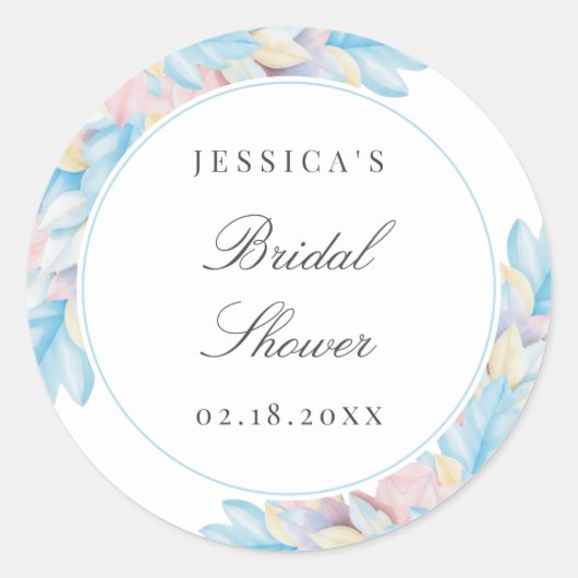 Romantisch Country Chic Botanisch Vrijgezellenfees Ronde Sticker (Voorkant)