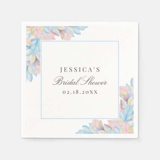 Romantisch Country Chic Botanisch Vrijgezellenfees Servet (Voorkant)