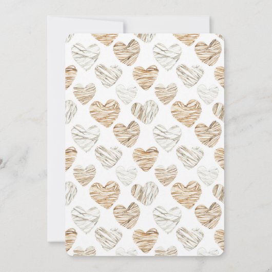 Romantisch Cream White Hearts Baby shower Kaart (Achterkant)