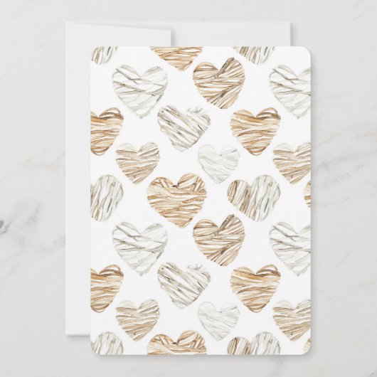 Romantisch Cream White Hearts Vrijgezellenfeest Kaart (Achterkant)