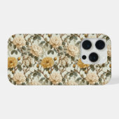 Romantisch Crème Roos Beige Bloemmotief iPhone Hoesje (Achterkant horizontaal)
