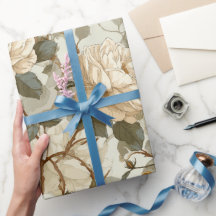 Romantisch crèmekleurig roos beige bloemmotief