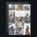 Romantisch Custom Jubileum Fotocollage Magneet<br><div class="desc">Chique aanpasbare fotocollage magnetische kaart voor uw man,  vrouw,  vriendin of vriend op uw jubileum. Voeg 9 van je favoriete relatie-,  verloving- of trouwfoto's toe en bestel deze magneet als een romantisch cadeau voor je partner. Een mooie gepersonaliseerde kaart vol herinneringen.</div>